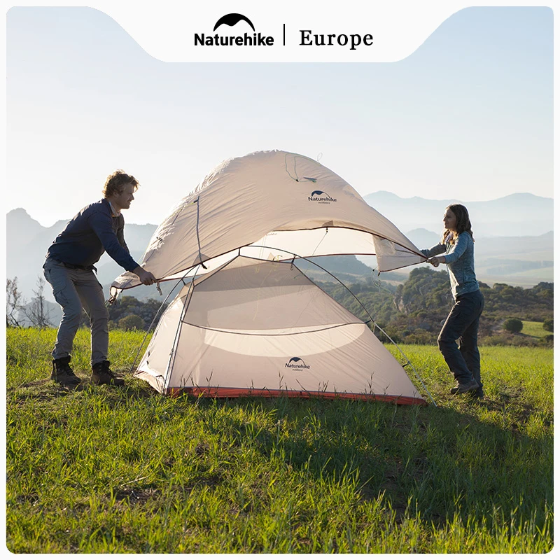 Tente Naturehike Cloud Up Pro 2 pour 3 personnes, en nylon 20D et silicone, double couche, avec poteaux en aluminium, ultralégère, pour le camping et la randonnée