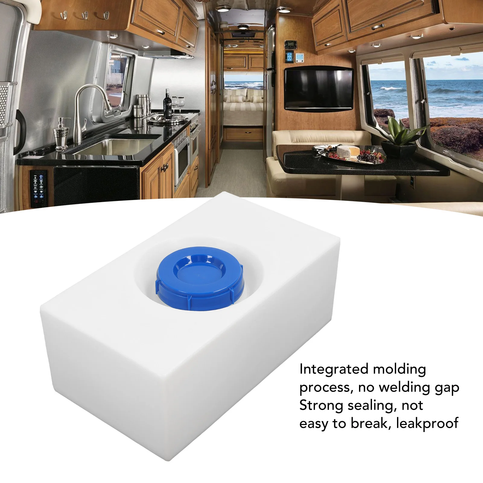 

8 Gallon RV Water Storage Tank Food Grade Leakproof LLDPE Fresh Water Holding Tank for Trailer Camper Boat Yacht