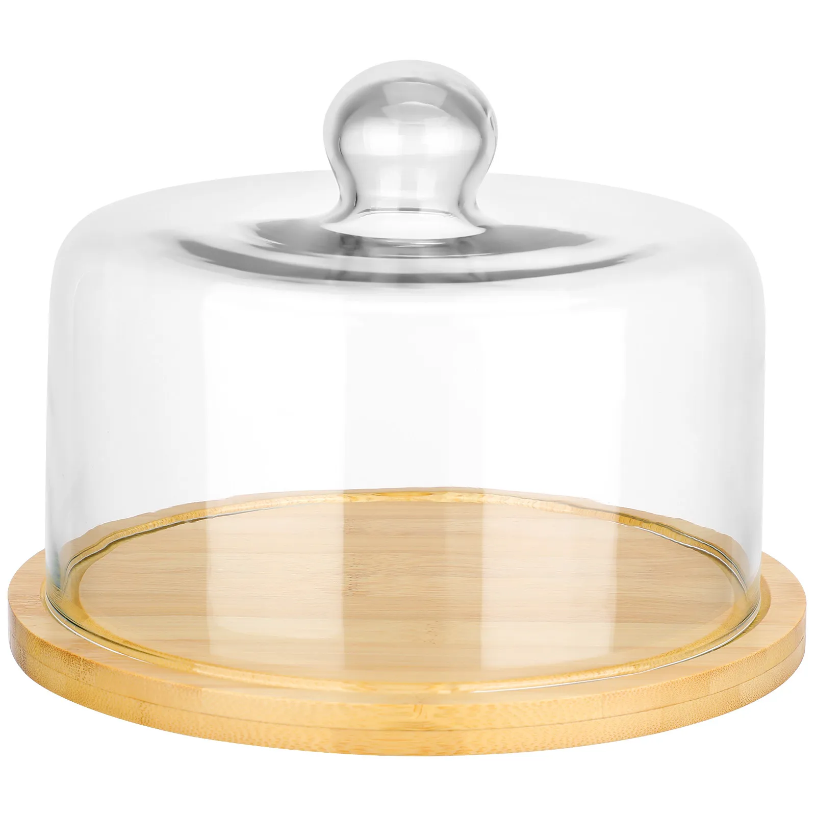 

1 Set Cake Glass Dome Cover Clear Protective Food Display Fresh Keeping Lid for Birthday Party Dessert Bread Storage Tray