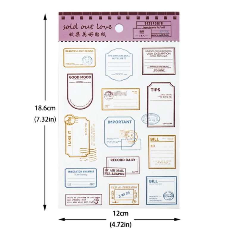 Mr. Paper 4 Style2pcs/bag Vintage English Label Sticker Creative Text Simple Hand Account Material Decorative Stationery Sticker