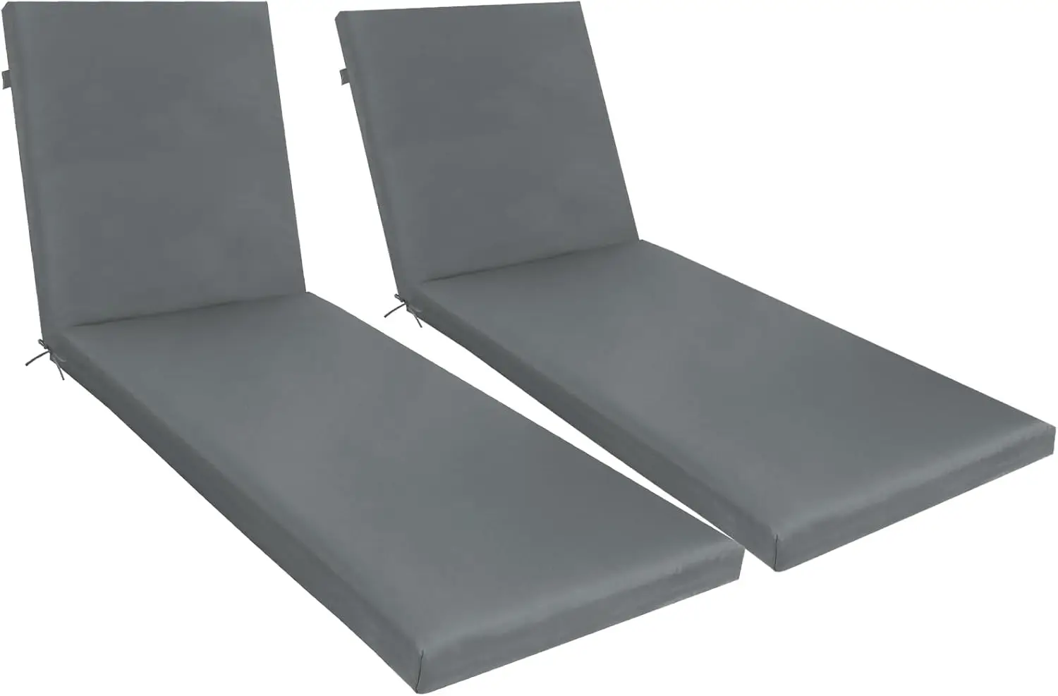 Outdoor Lawn/Pool Use, Water-Resistant & Fade-Resistant Material, Gray Color, Chaise Lounge Cushion Set of 2