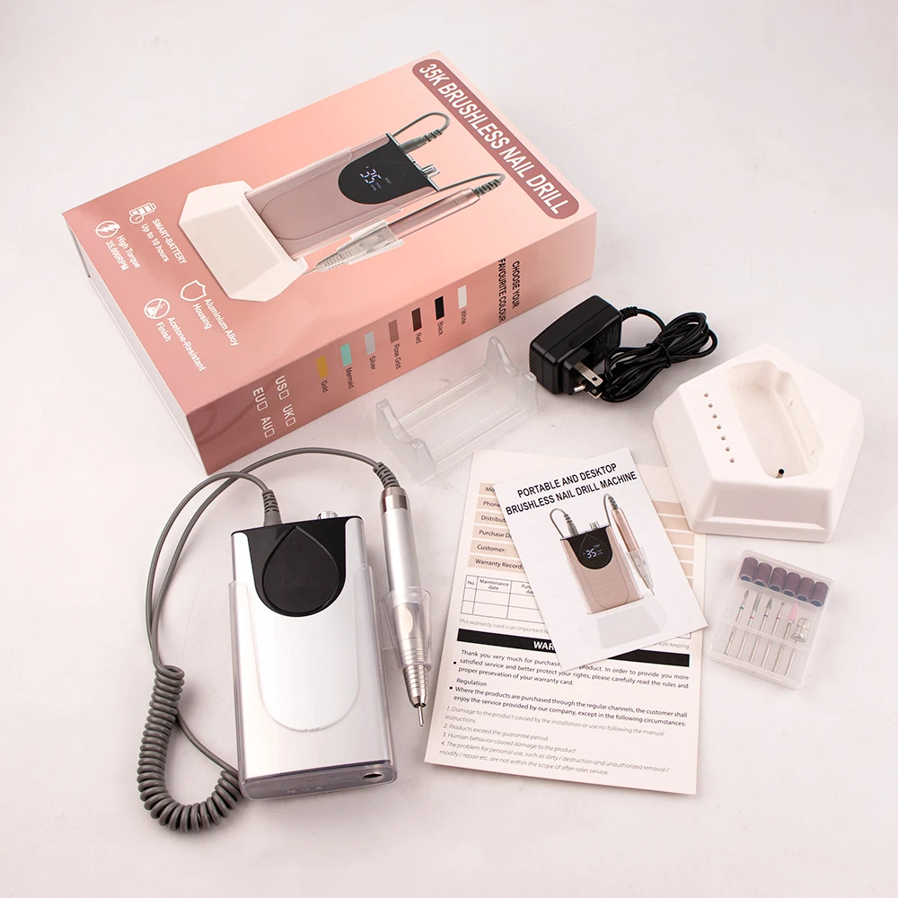 

2026 85W Brushless Motor Professional Electric 35000rpm Nail Drill Efile Portable Rechargeable Manicure Acrylic Machine