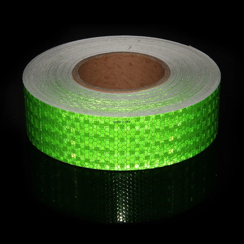 5CMX50M Reflective Material Bicycle Safety Warning Conspicuity Tape Shiny White Fluorescent Yellow Red Reflectors Sticker Strip