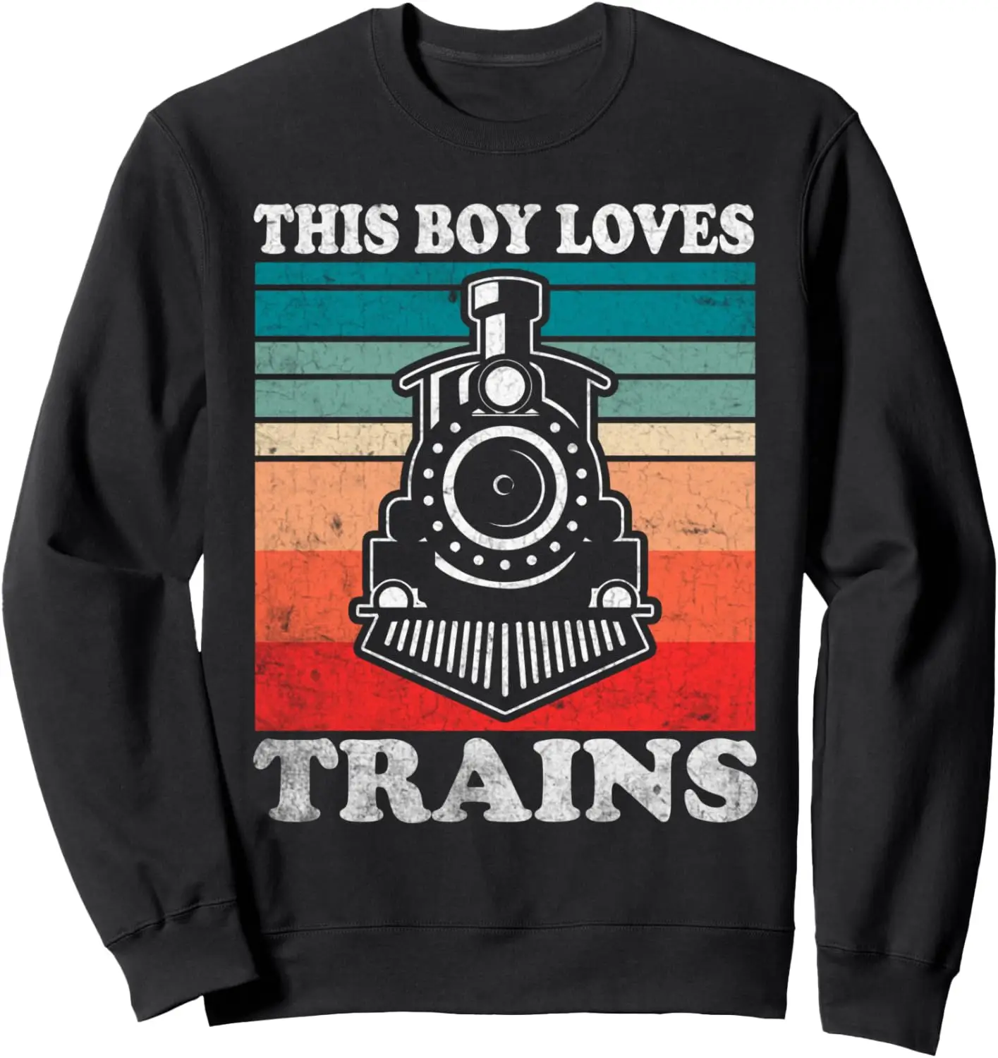 Retro Vintage This Boy Loves Trains Sweatshirt