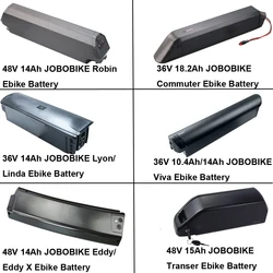JOBOBIKE Electric Bicycle Battery 36V 48V 10.4Ah 14Ah E-bike Li-ion Battery Robin Commuter Linda Lyon Viva Eddy X Bruno Transer