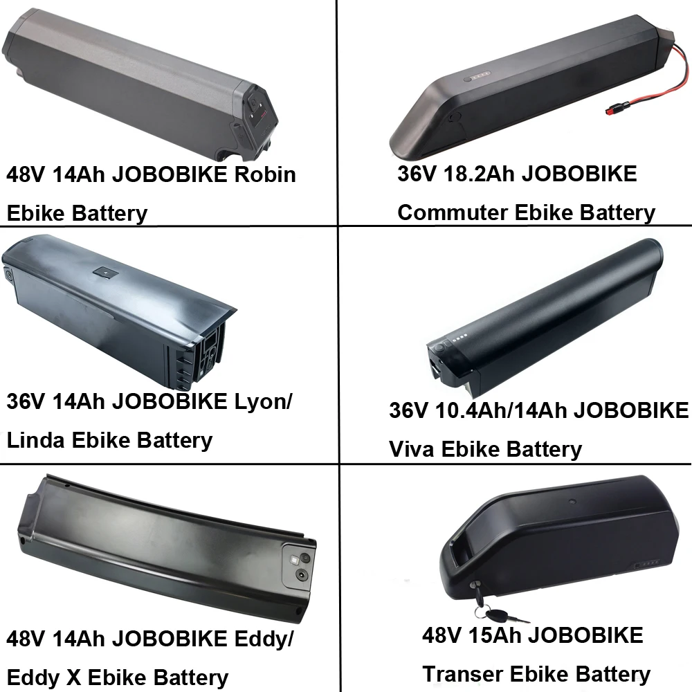 JOBOBIKE Electric Bicycle Battery 36V 48V 10.4Ah 14Ah E-bike Li-ion Battery Robin Commuter Linda Lyon Viva Eddy X Bruno Transer