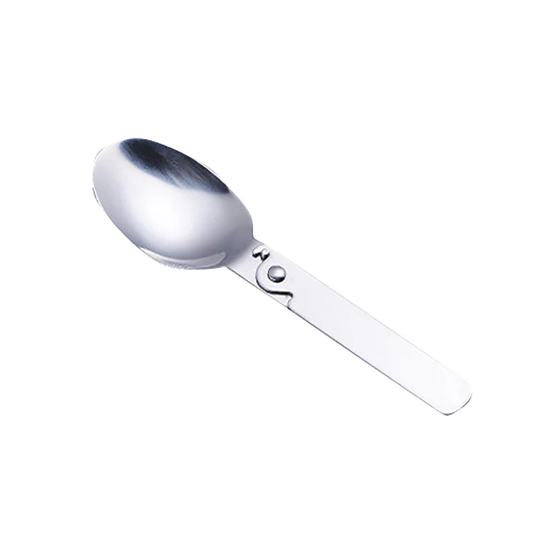 Folding Small Spoon Folding Tablespoon Portable Tableware Outdoor Camping Tableware Stainless Steel Portable Tableware