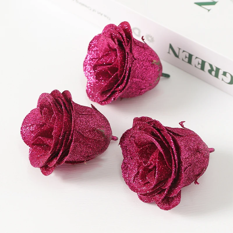 6/12 Stück Kristallrose, künstliche Blumen, 7 cm, gefälschter Blumenkopf für Heimdekoration, Hochzeit, Hochzeit, Dekoration, DIY, Handwerk, Geschenk, Zubehör – Detail 13