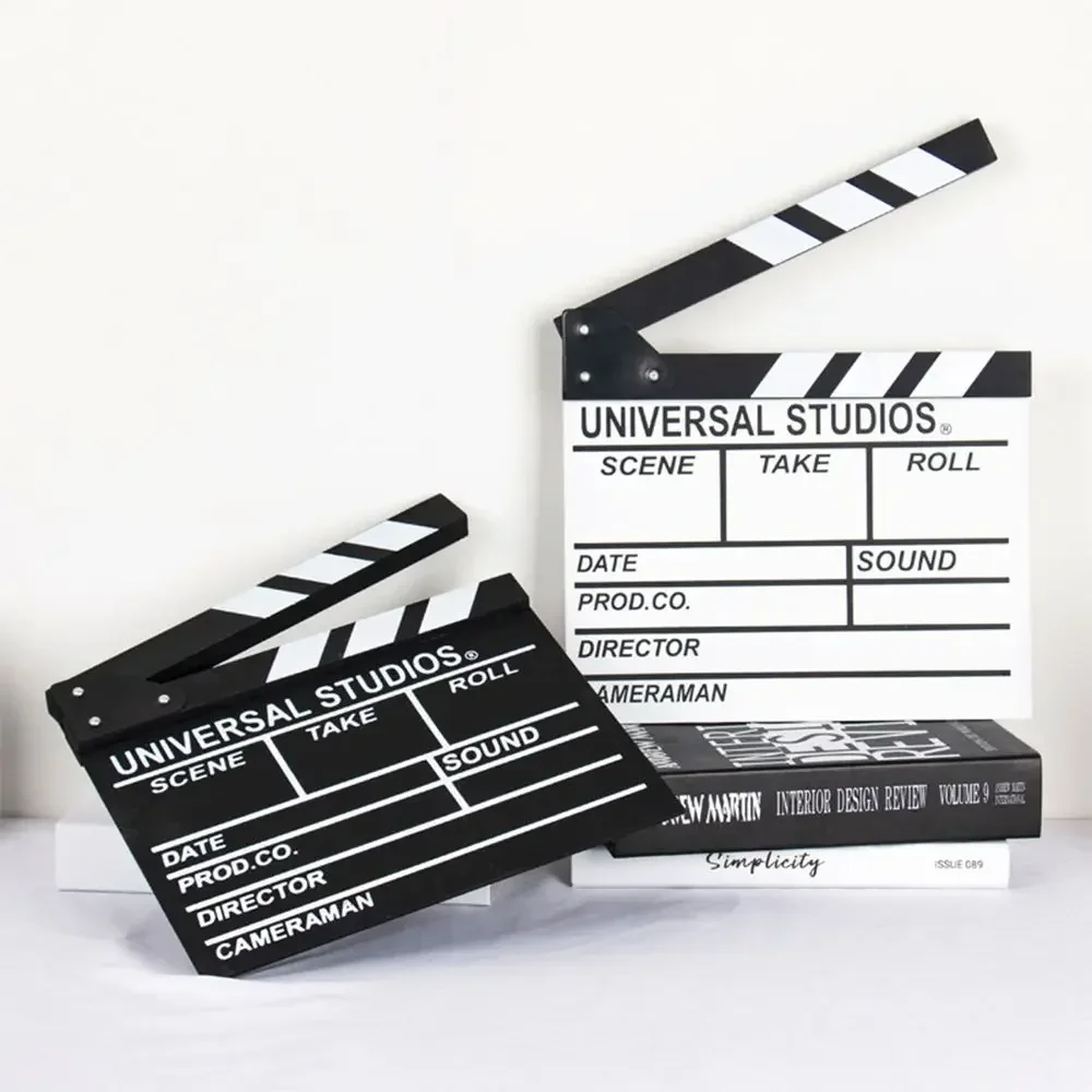 TV Movie Cinema Clapboard Photography Prop per Vlog Recording Hanging Decoration Director Video Scene Clapperboard in legno