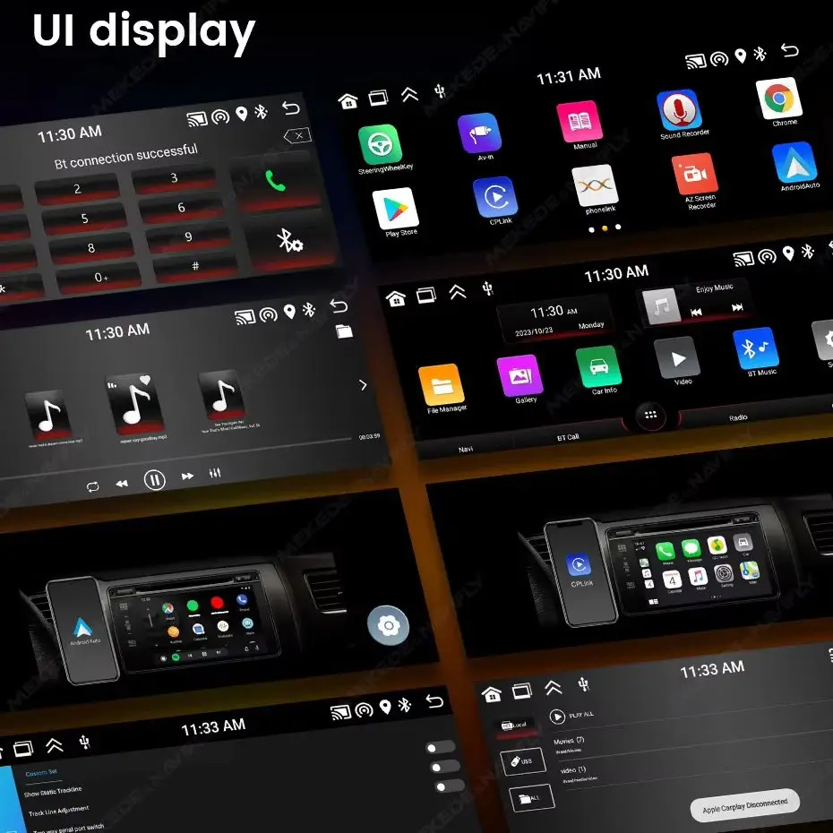 1Din 6.86inch IPS Touch Screen Car Radio Android System Wireless CarPlay Auto 2G 32GB Navigation Car Multimedia Universal Player