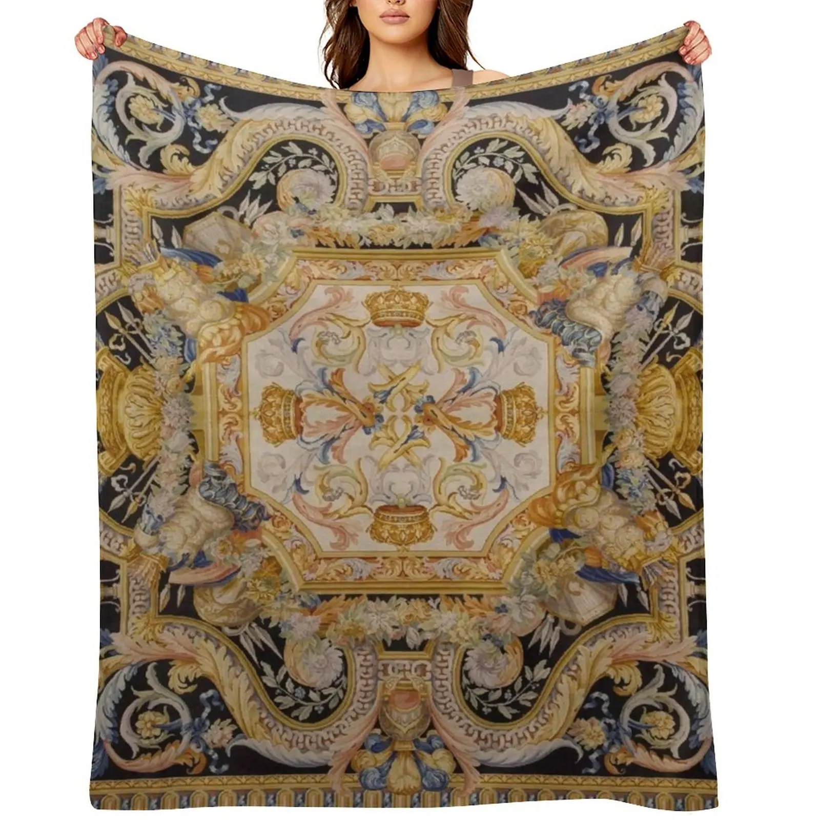 Baroque Madness Throw Blanket Beautifuls Bed Sofas Hairys Blankets