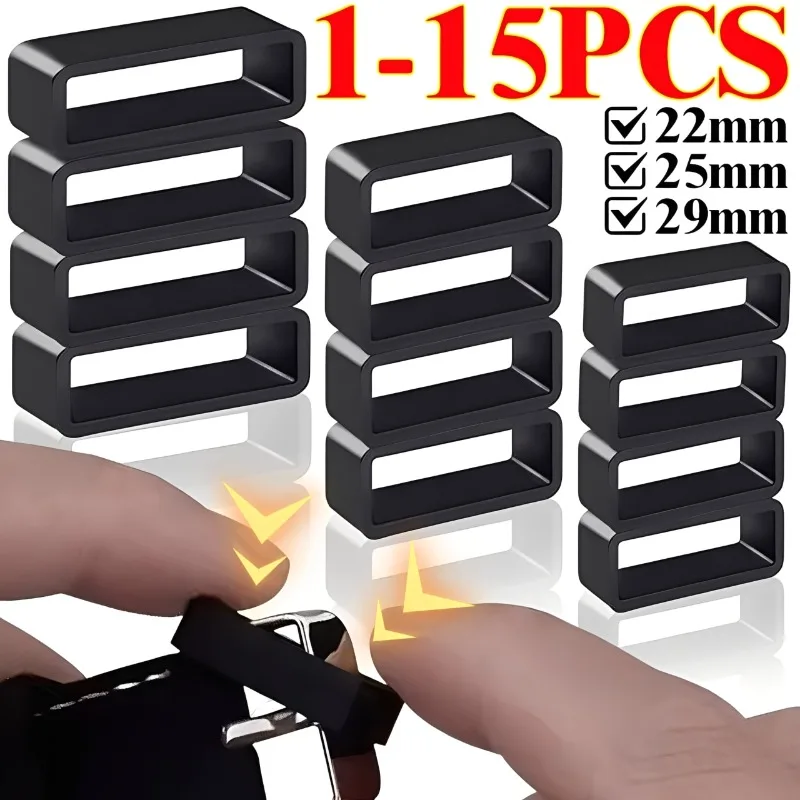 1-15PCS Watchband Fixed Ring For Garmin Fenix 7 6 5 935 945X Smartwatch Band Watch Strap Soft Silicone Rubber Loop 22/25/29MM