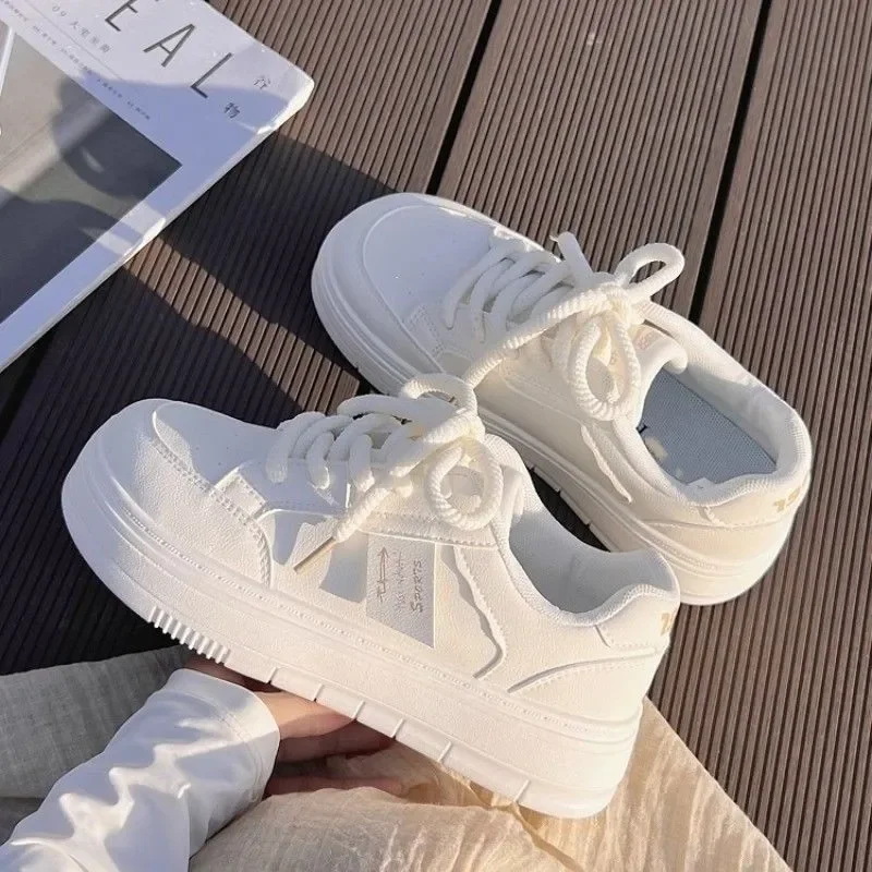 2024 New with Skirt Small White Shoes Women Spring and Autumn All Casual Board Shoes Thick Soled Sports Shoes