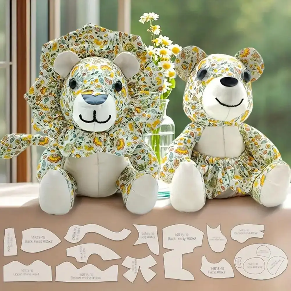 Quilt Ruler Set 13-piece Lion Stuffed Sewing Patterns Set Reusable Quilting Ruler Templates Patchwork Cutting Tools for Diy