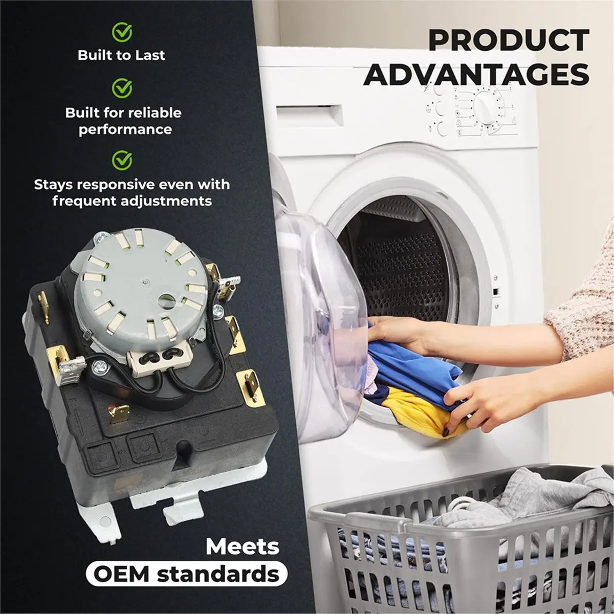 

Таймер сушилки Homegood WE4M533, замена для WE4M364, 234D1296P005, TMD1EM03, PS8690648, AP5780508