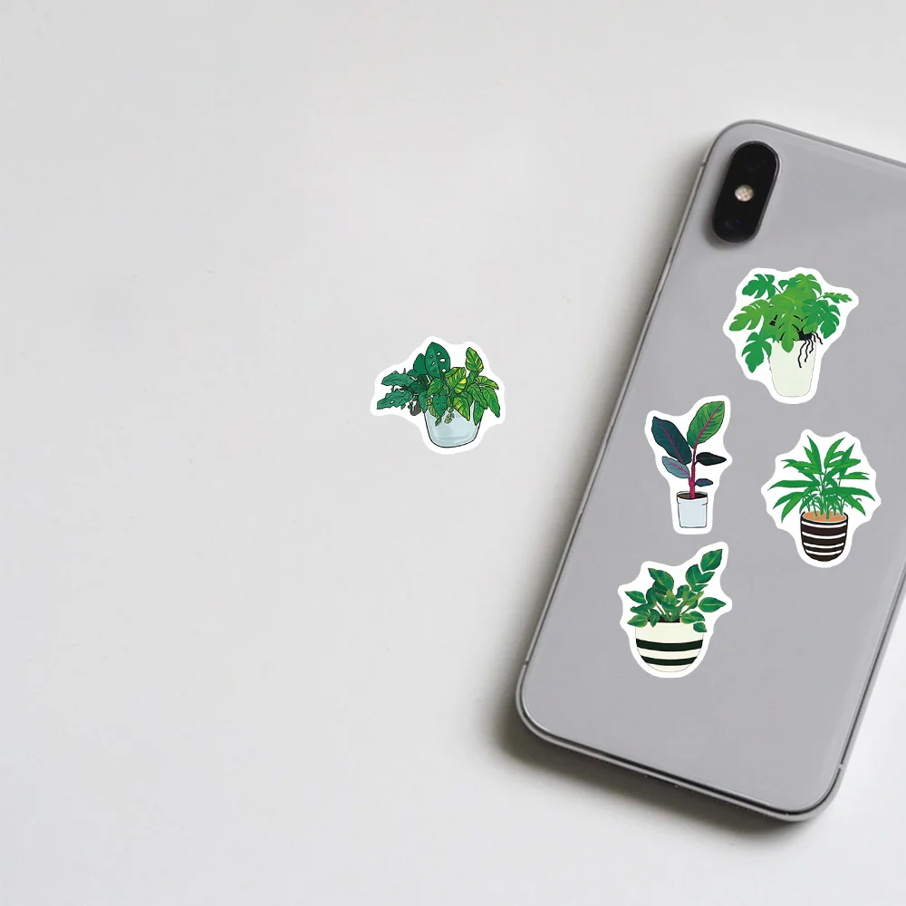 89pcs Cute Plants Green Aesthetic Stickers Kids Toy DIY Decoration For Fridge Notebook Bike Phone Suitcase Cartoon Sticker