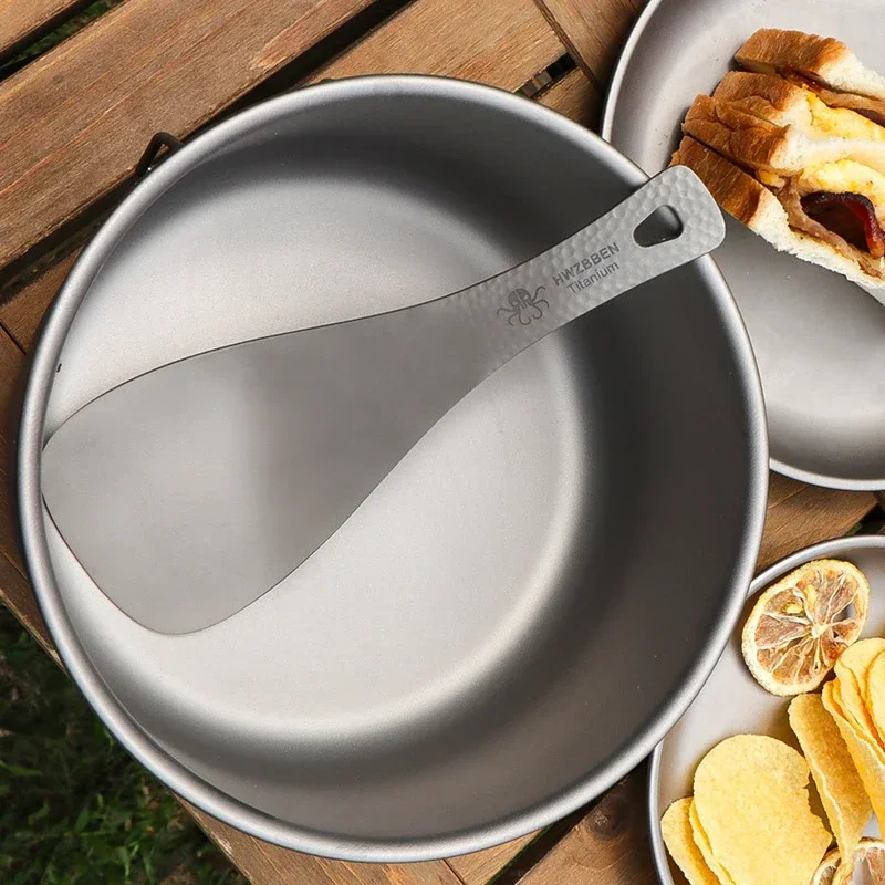 2024 New Lightweight Titanium Rice Spoon Paddle, Outdoor Tableware for Home Camping Hiking Picnic Tool