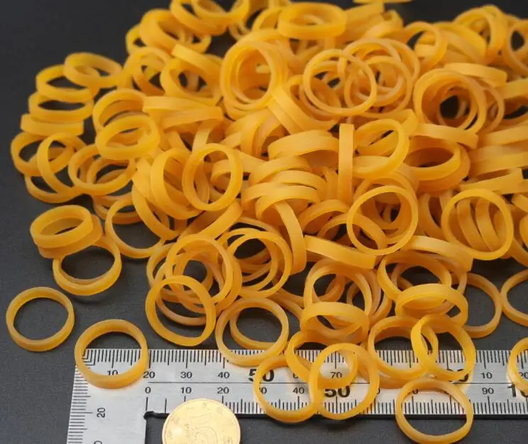 Diameter 20mm Small Yellow Elastic Wide Rubber Bands For Business Packing Packaging