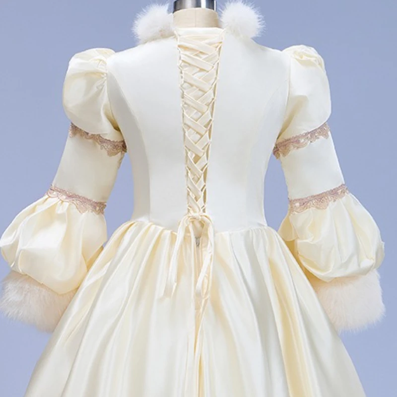 ฤดูใบไม้ร่วงและฤดูหนาวศาลยุโรปชุดผู้หญิง High-end Retro ละคร Catwalk Performance STAGE เสื้อผ้าหนา Vestidos Largos