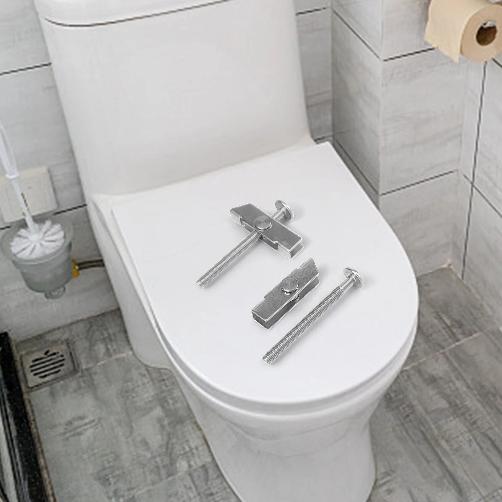 For Toilet Installation Seat Replacement Bolts Toilet Seat Bolts Silver Stainless Steel Toilet Bolts Washer Easy Installation