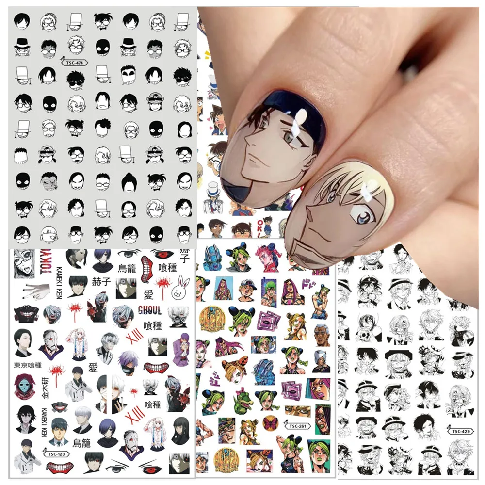 TSC-474 Gojo Satoru détective Tokyo Ghoul chiens errants jojo 3d nail art autocollants décalcomanie Kudo Shinichi Hattori Heiji