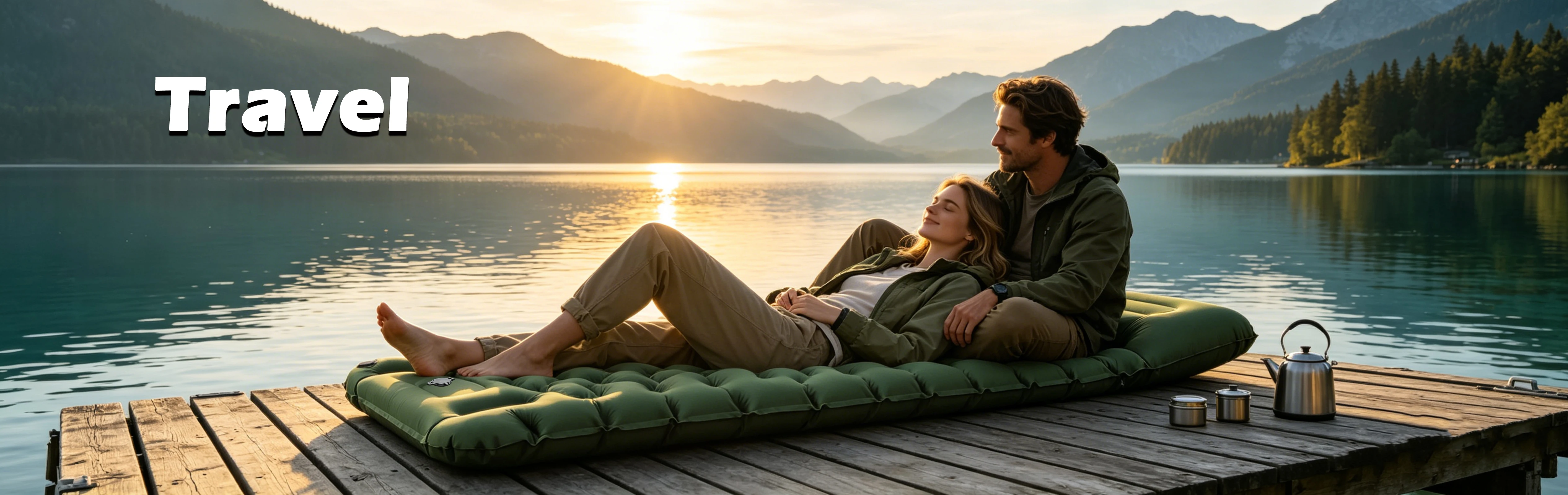 2026 Neue Fischschuppen-Aufblasmatratze mit Kissen, tragbares Luftbett für Camping, Wandern, Picknick – Detail 4