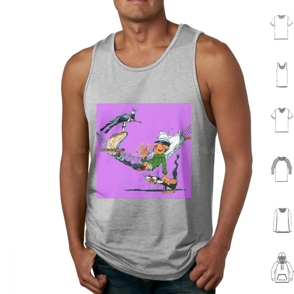 

Gaston Lagaffe Sleeping Tank Tops Print Cotton Gaston Lagaffe Gaston Lagaffe Cat Seagul Cartoon