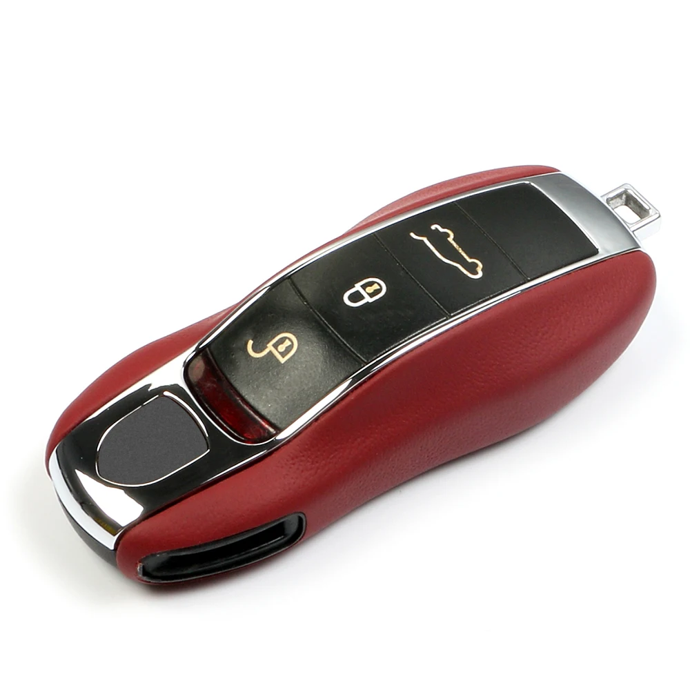 Leather Car Key Case For Cayenne For Porsche Panamera Cayman Macan Boxster 911 9ya 971 Shell Protection Remote Car Key Cover