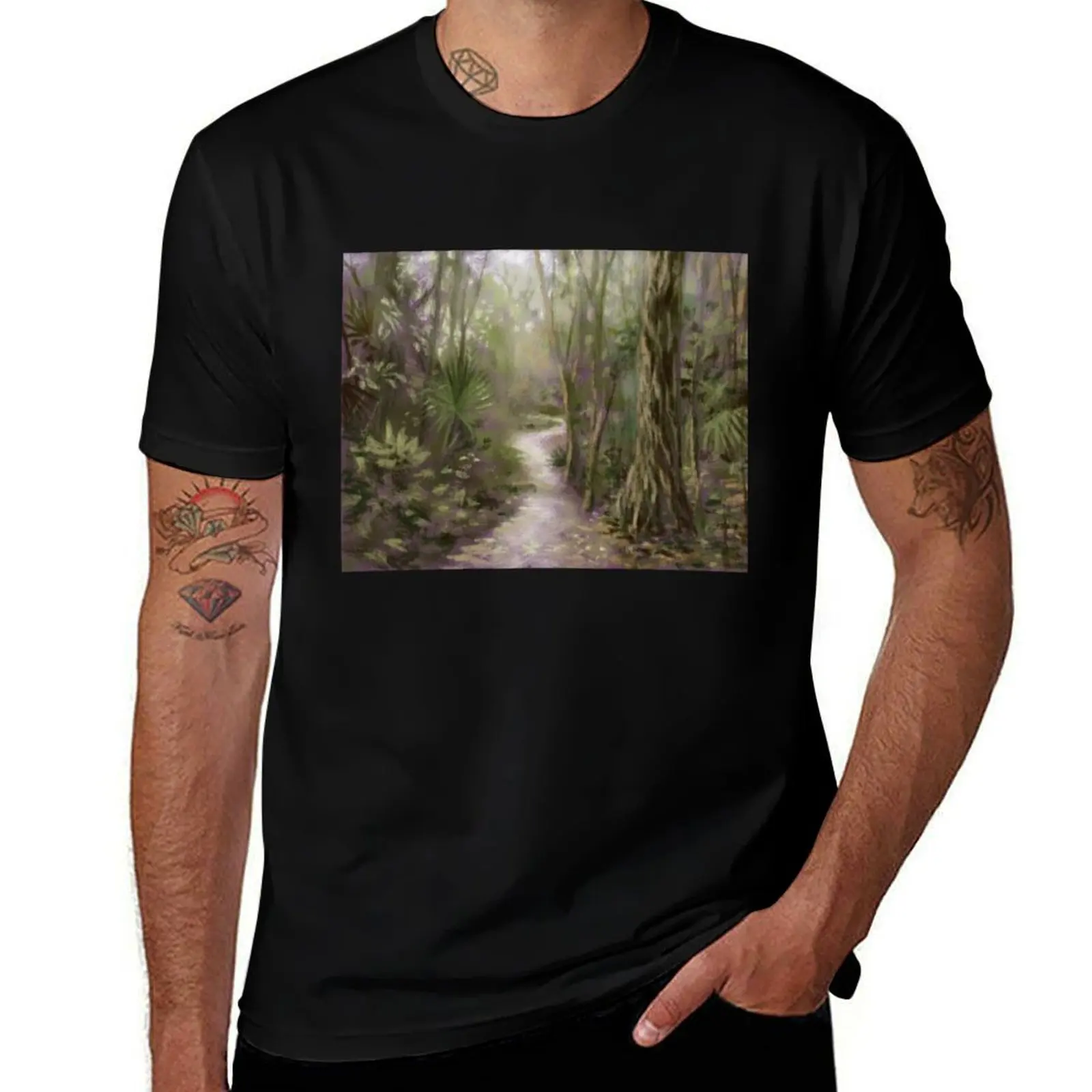 

Футболка Ravine Gardens Trail, черные аниме, заготовки, забавные костюмы, забавные футболки для мужчин