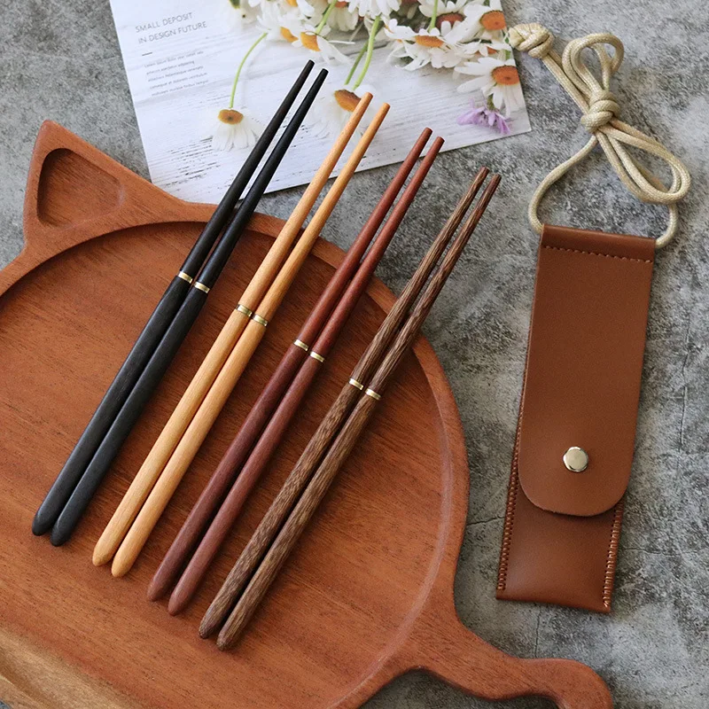 Foldable Stainless Steel Chopsticks with Storage Bag Portable Retro Chopsticks Household Kitchen Cutlery Tools