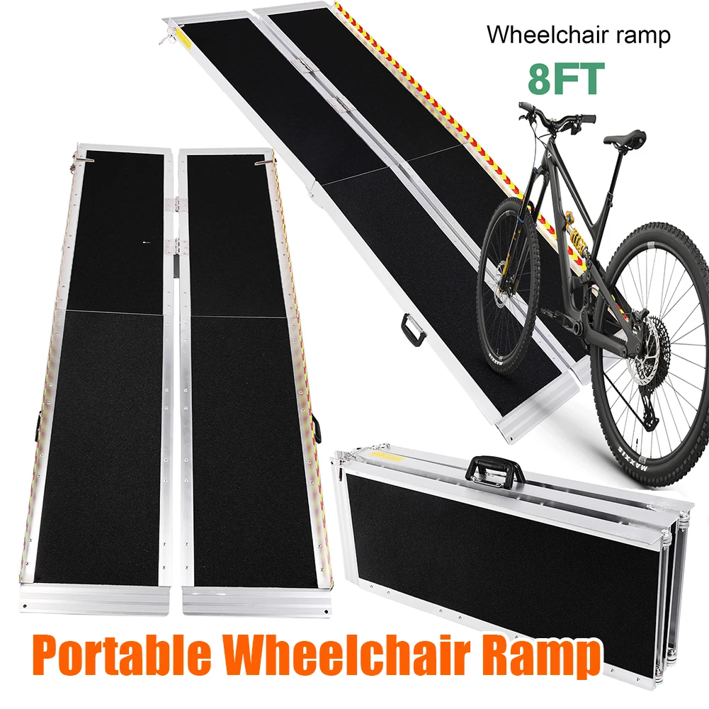 

Portable Wheelchair Ramp Non-Slip Aluminum Folding Door Threshold Wheelchair Ramp Threshold Ramp for Home Steps Stairs Doorways