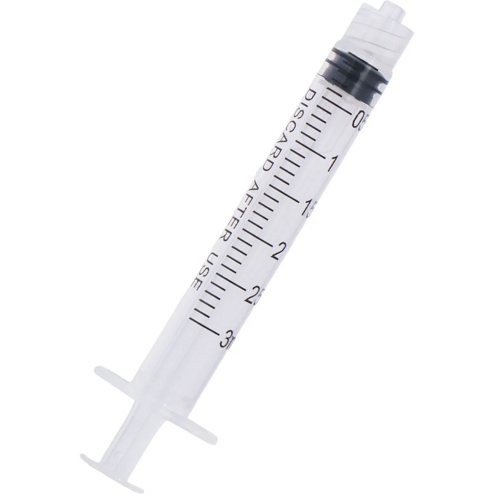 1Pc 3ml Luer Lock Syringes Plastic Transparent Injector Syringe Disposable No Needle Sterile Sampler Glue Syringe and Liquid