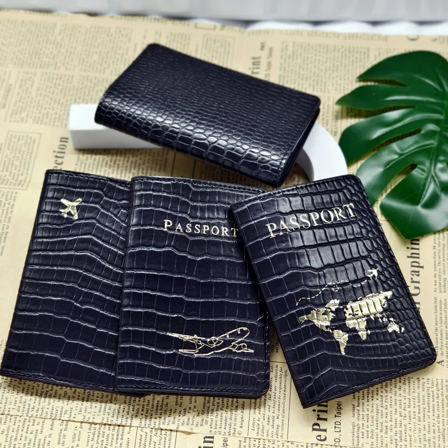 Crocodile Pattern Passport Cover Case Holder  Wallet Card Holder Fashion Travel Accessories For Flight for Women or Men