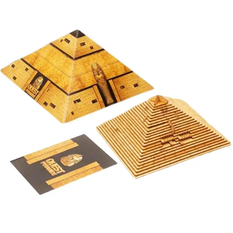 Wooden Puzzle Pyramid Decrypt Toy Thinking Puzzle Games Escape Unique Quests Pyramid Puzzle Box Maze Ornaments