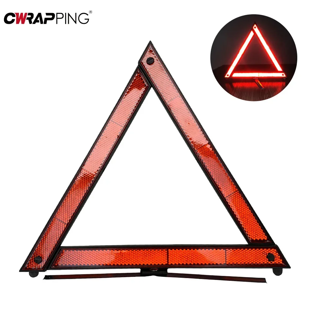 Car Rescue Tool Auto Tripod Folded Stop Sign Reflector Car Emergency Breakdown Warning Triangle Red Reflective Safety Hazard