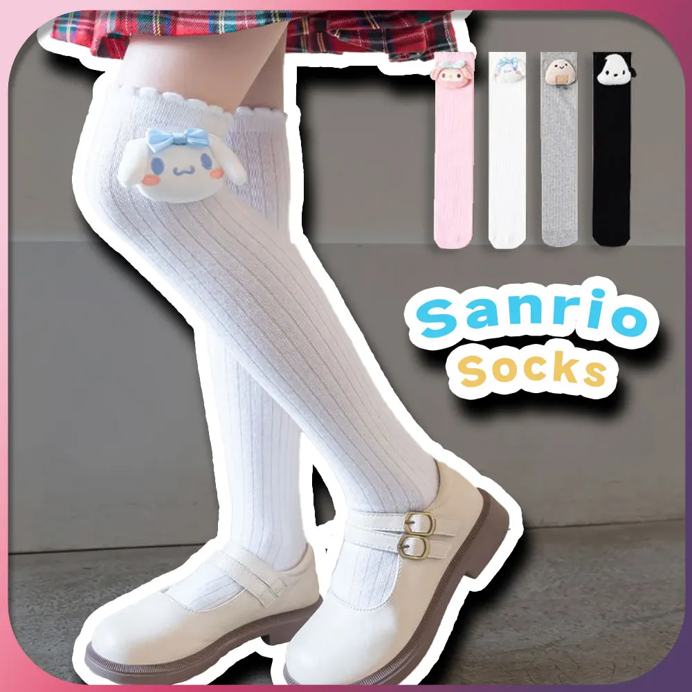 

1pcs Kawaii Pochacco Girl Socks Sanrio My Melody Cinnamoroll Anime Cute Children Socks Comfort Breathable Kid Knee High Socks