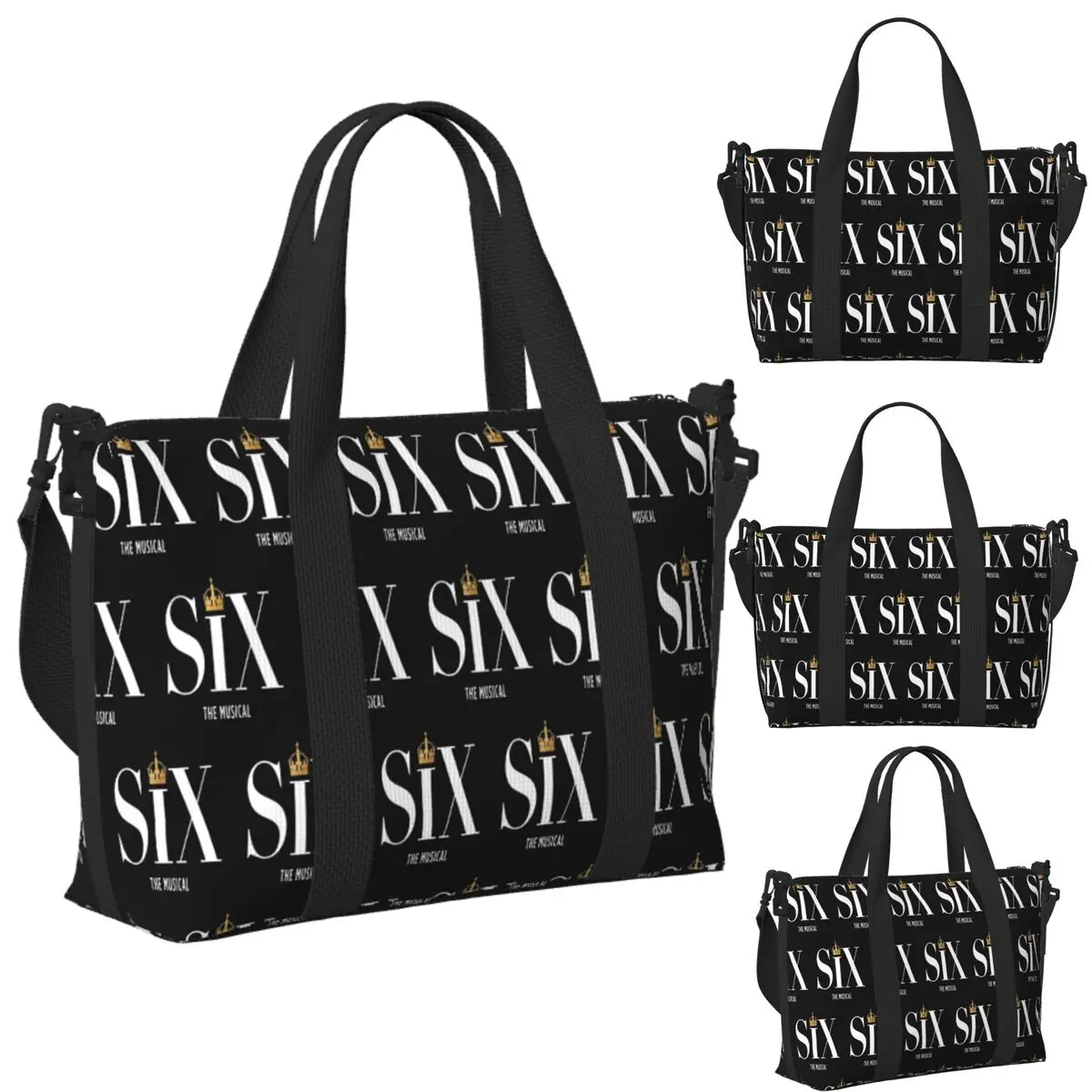 

Six The Musical Beach Travel Bag Large Capacity Tote Bags for Gym Yoga Women Shopping Duffle Shoulder Bag