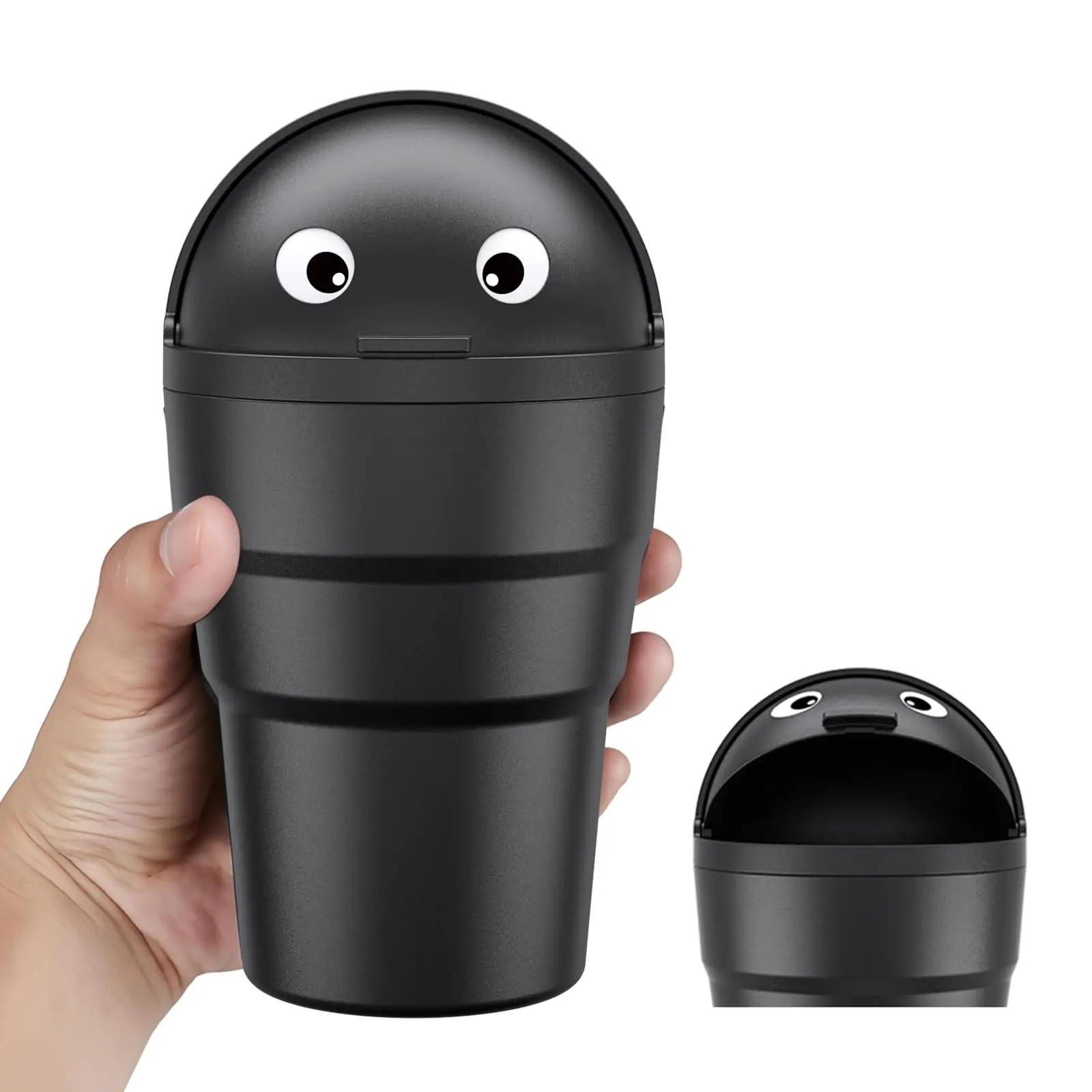 

Car Trash Can Auto Organizer Storage Box with Swing Lid Cute Mini Automotive Leakproof Vehicle Trash Bin for Car