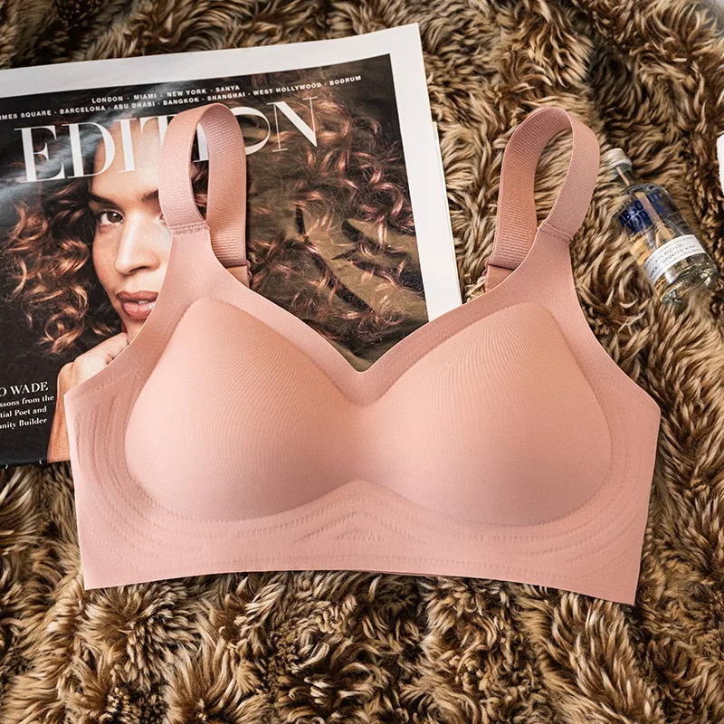 Push-Up-BHs für Damen, Übergröße, nahtloser BH, ohne Bügel, breite, verstellbare Träger, Unterwäsche, sexy Dessous, Komfort-Unterwäsche, M-3XL