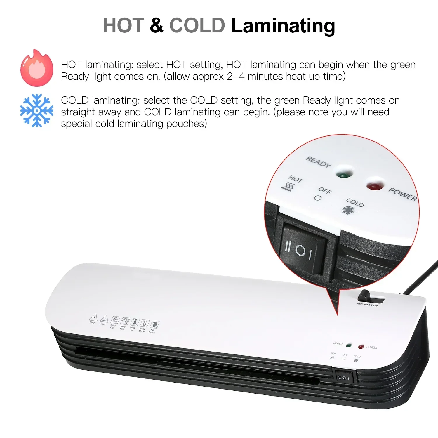 SL299 A4 Laminator Machine Set Hot and Cold Lamination 2 Roller System with 20 Laminating Pouches Paper Cutter Corner Device Kit