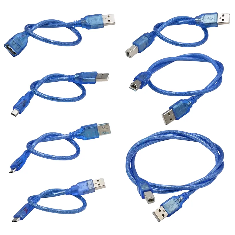 Niebieski kabel USB do drukarki dla Arduino 2560 Due, kompatybilny z Micro Mini
