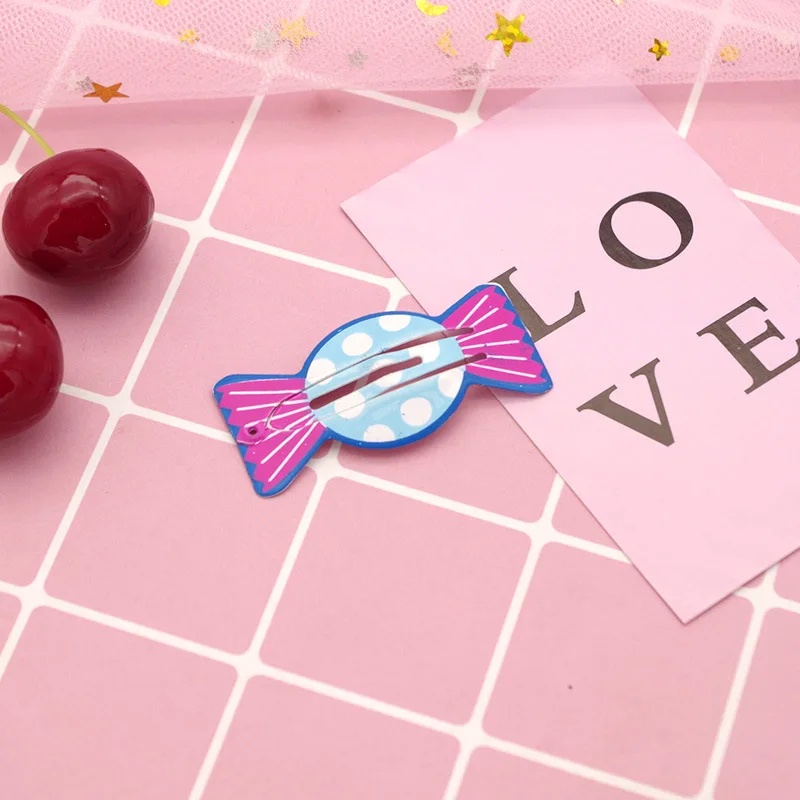 Fruit Hair Clips 5 PCs Summer Watermelon Strawberry Snap Clips Korean Enamel Barrettes Cute Bangs Clips for Girls Non Toxic view 2