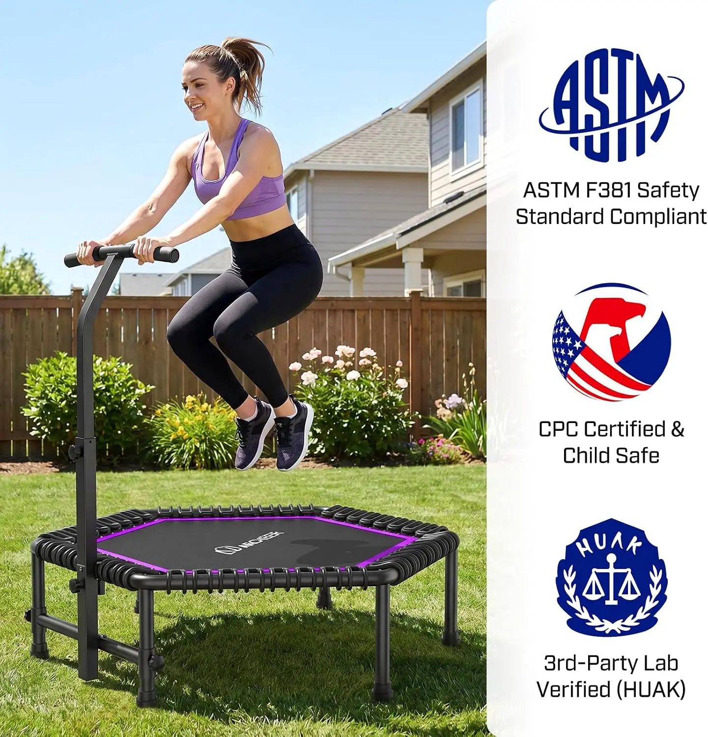 50'' Trampoline-Fitness Rebounder for Adults-Indoor/Home