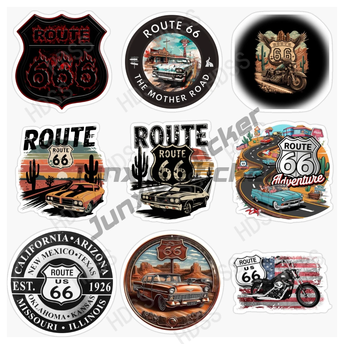 

ROUTE 66 Creative Car Sticker DIY Vinyl Self-adhesive Decor Decals