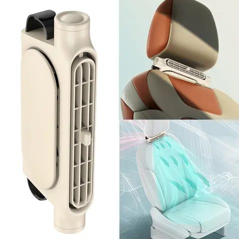 Portable Car Seat Fan 3 Speeds Adjustable Car Headrest Cooling Air Fan USB Powered Rear Seat Ventilator Summer Car Accessories