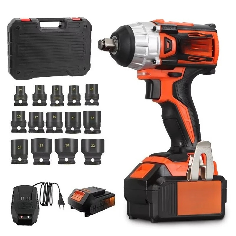 20V Brushless Impact Wrench Cordless Electric Wrench 1/2 Inch Square Head Power Tool Combo Kit with Battery P4940A