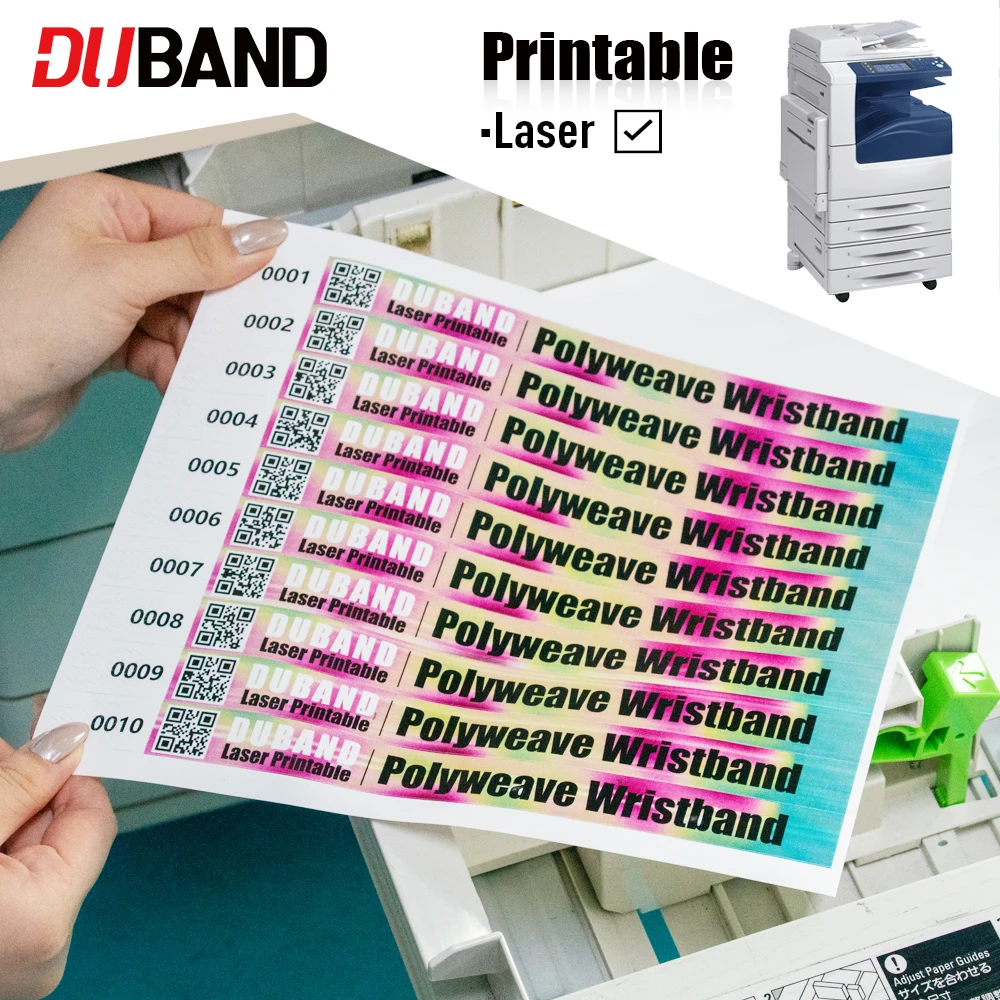 Duband Laser color-printed polyester fiber adhesive wristbands, tear-resistant,  music festivals, exhibitions, and large events