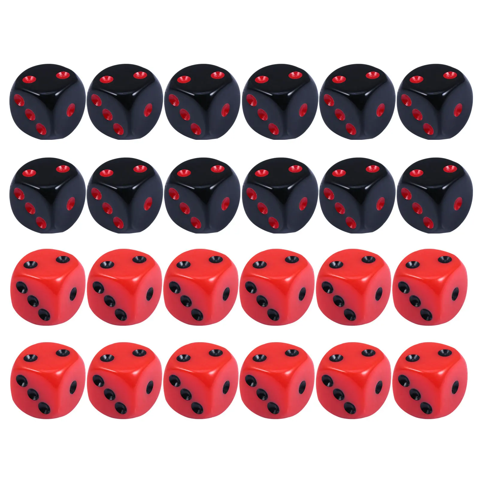 

24Pcs Acrylic Solid 6-Sided Rounded Corner Creative Game Set for Party Family Gathering Camping Outdoor