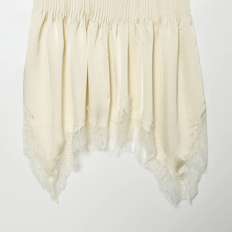 MUJER Plissiertes Spitzen-Camisole-Top für Damen Sommer 2026 – Sexy rückenfreies Top mit Trägern im Street-Style für den Abgang ins Ausgehen – Detail 14