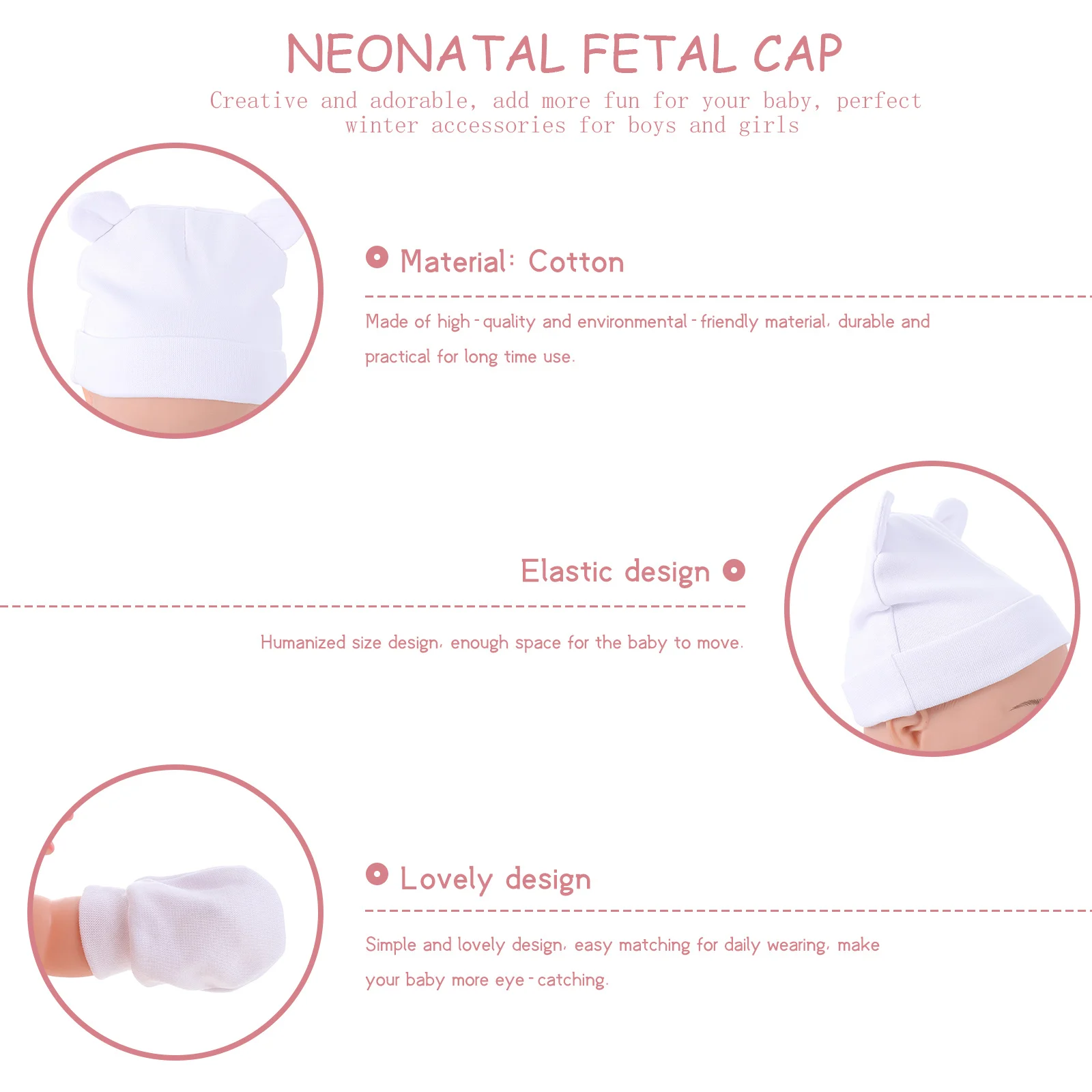 

1Set Baby Anti-Scratch Gloves Protection Kit Cotton Hat Set Warm Newborn Accessories Hand Cover Sock Winter Use